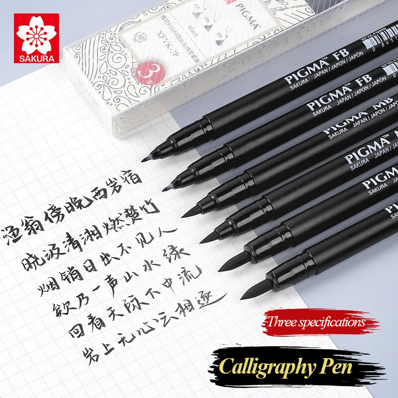 ساكورا ثلاثة مواصفات لينة تلميح قلم تجميل الفن القلم السلس عالية الجودة ثبات الضوء لتوقيع الخط اللوحة