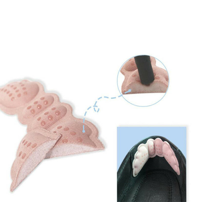 Plantillas de tacón alto para el cuidado de los pies, almohadillas protectoras de forro de mariposa, tamaño ajustable, 1 par