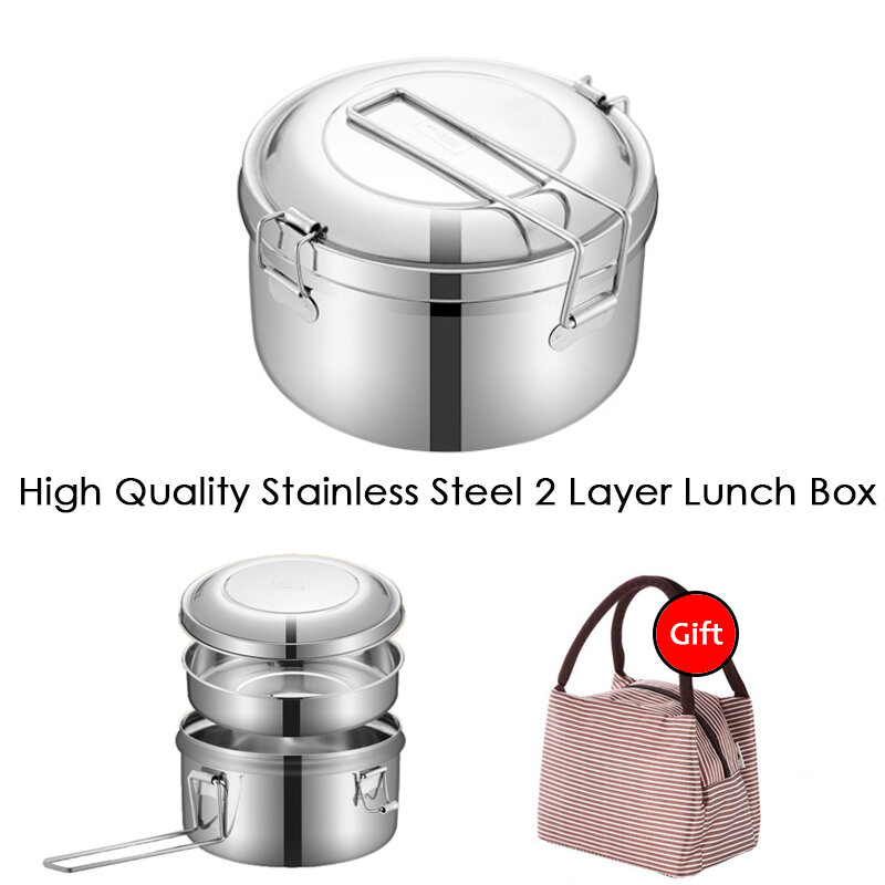 EDC-Boîte à lunch en acier inoxydable pour enfants avec sac, boîte à bento portable, récipient alimentaire étanche, boîte à lunch de cuisine, extérieur, haute qualité
