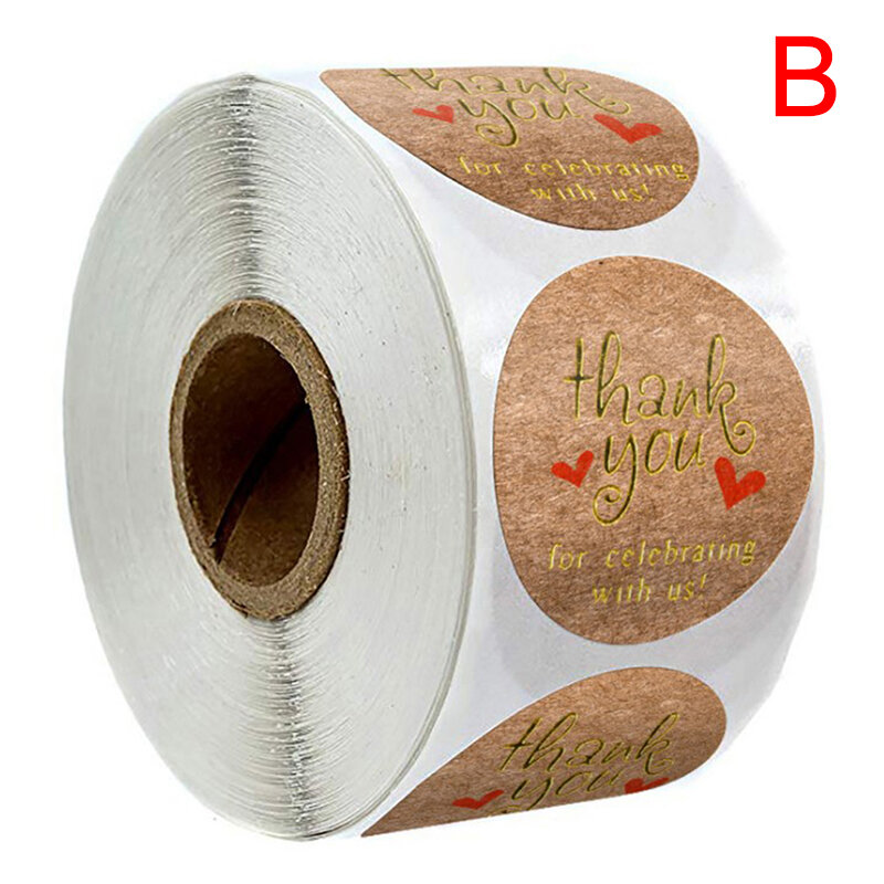 Rolo adesivo de 500 cm feito à mão com etiqueta amor, para casamento, etiquetas redondas adesivas kraft, preço de atacado com 2.5 peças