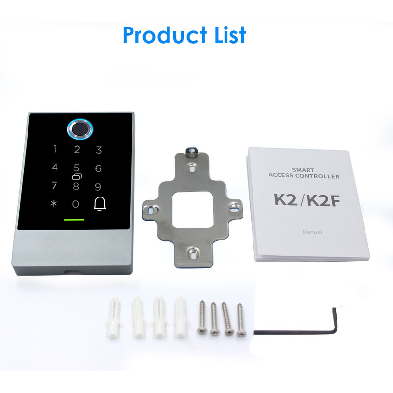 K2/K2F IP65 Tahan Air Semikonduktor Sidik Jari TTLock Kontrol Aplikasi Bluetooth V4.0 Kontrol Akses Kontrol Akses Aplikasi Pintar