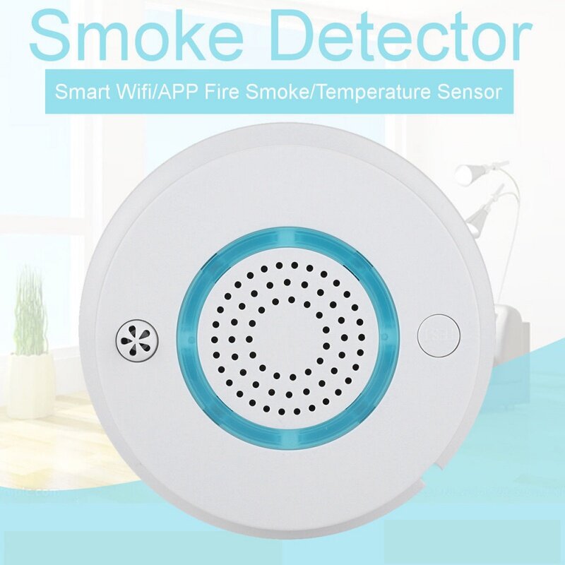 Sensor de temperatura WIFI inalámbrico, Detector de temperatura de humo, aplicación de Control remoto, sistema de alarma de seguridad para el hogar