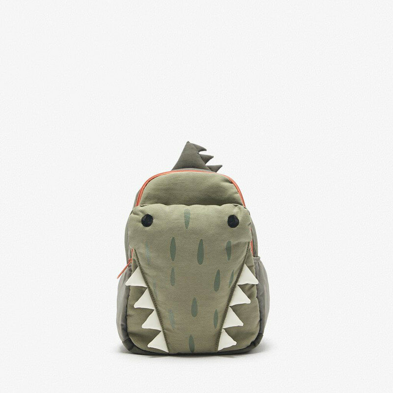School Bag Boys And Girls of New cute three-dimensional green small crocodile backpack personality student bag Backpack Purse