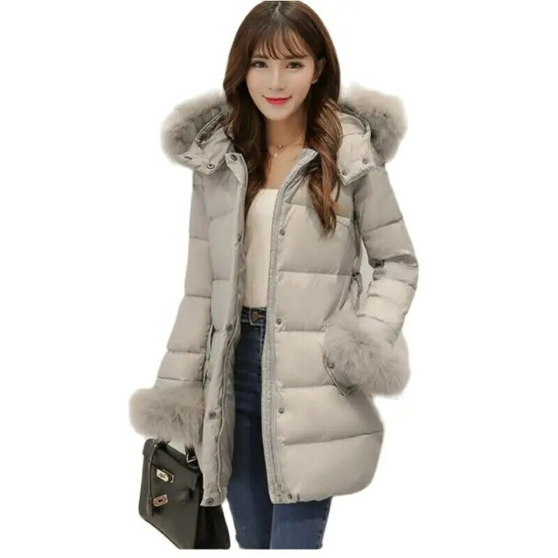 スタイル冬コートの女性の毛皮服シープスキン長袖女性100% キツネの毛皮のコート冬のフード付きコートサイズM-XXXXXL