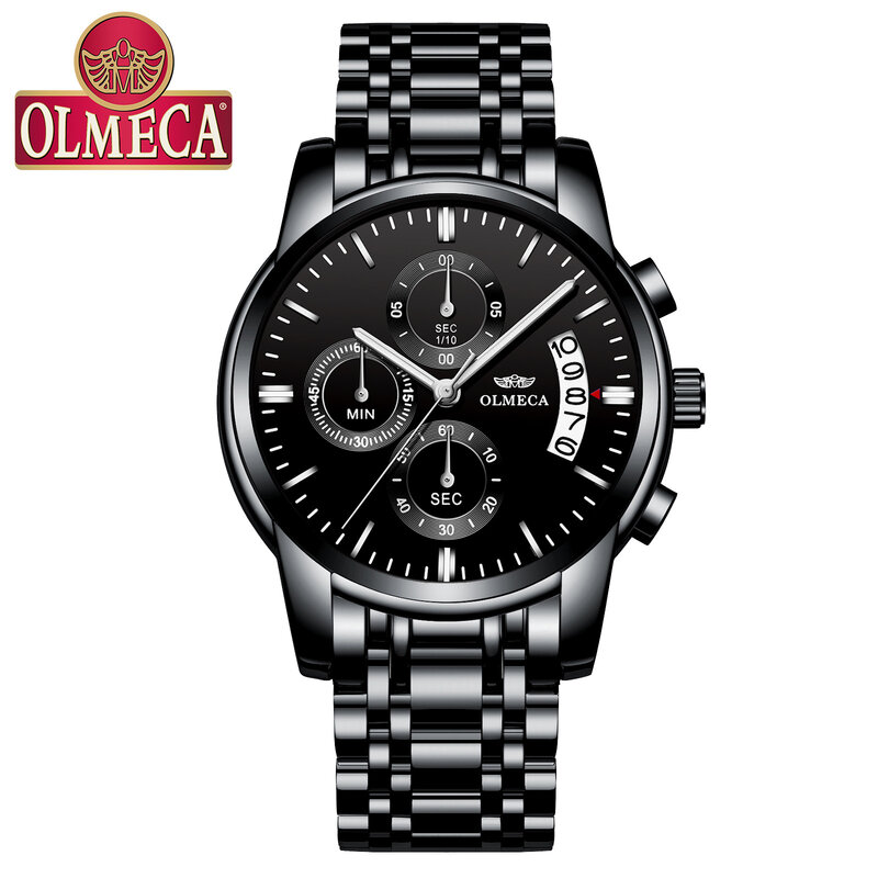 Olmeca relógio masculino de pulso quartzo, relógio de marca de luxo moderno para homens, presente casual com data