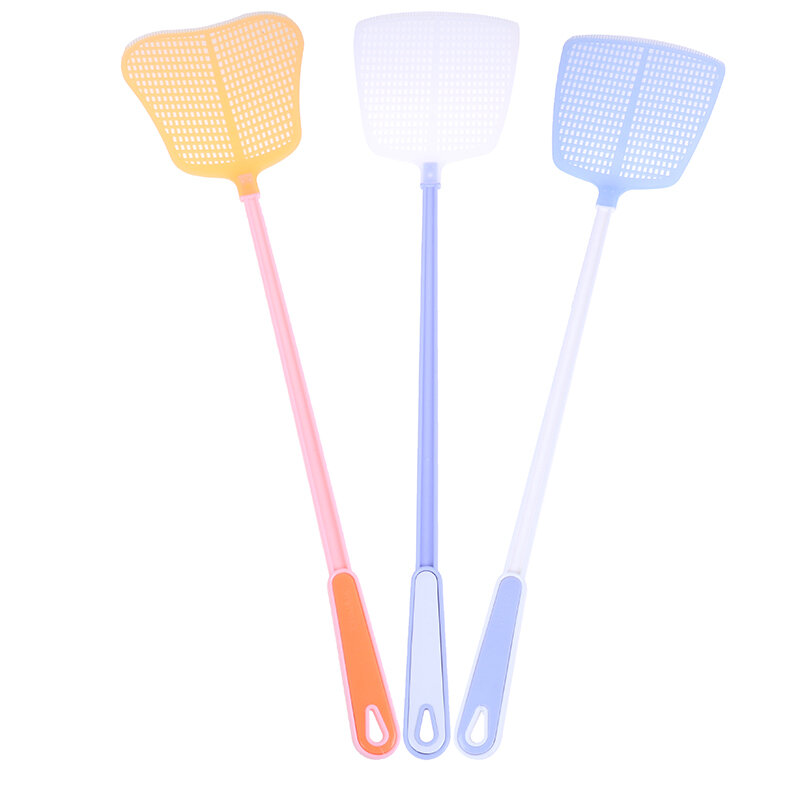 1Pcs Durable Hollow Household Long Handle Plastic Fly Trap Mosquito Swatter Fly Killer Hand Manual Flapper Pest Control