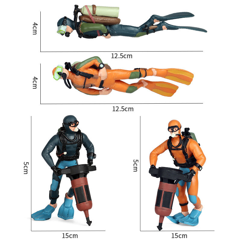 Taucher Unterwasser Abenteuer Figuren Simulation Modell Bad Tauchen Figur Puppe Dekoration Action-figur Kinder Pädagogisches Spielzeug