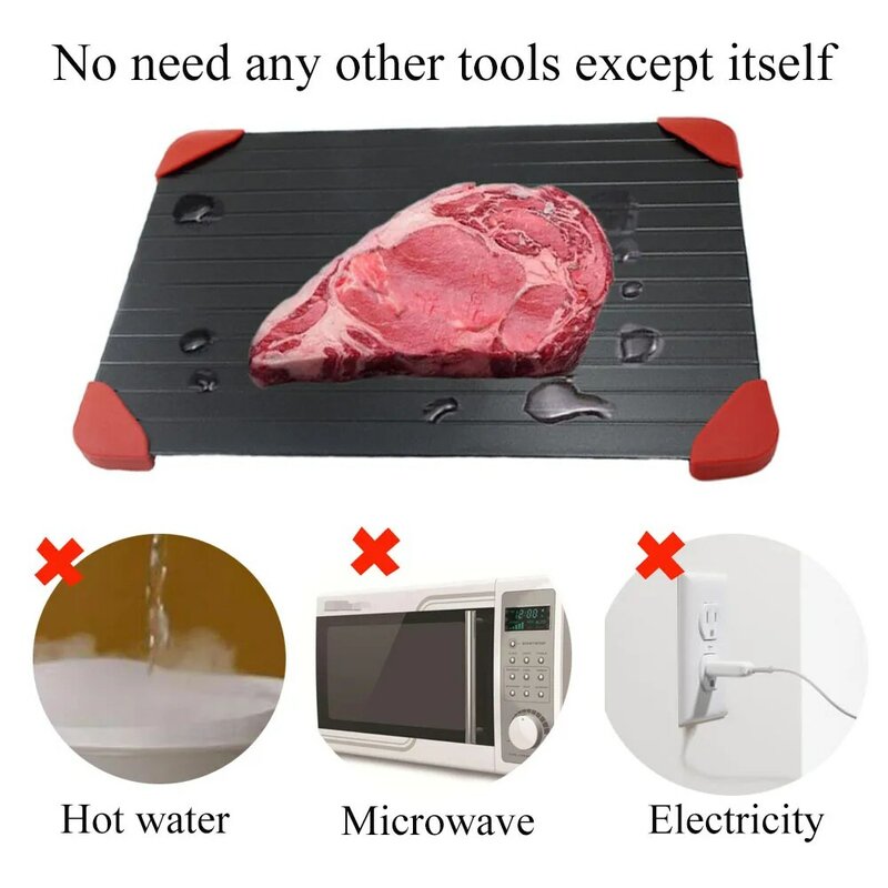 Magic Fast Defrost Tray Metal Plate Defrosting Tray Safe Fast Thawing Meat Fish Sea Food Kitchen Cook Gadget Tool 0.2CM/0