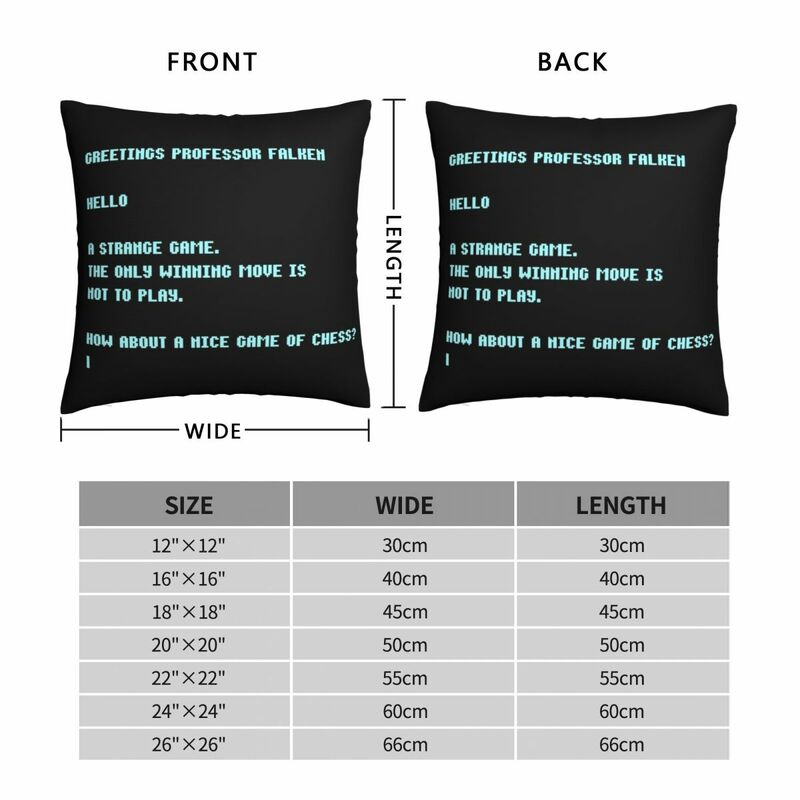 War Games Square Pillowcase Polyester Linen Velvet Pattern Zip Decor Home Cushion Case
