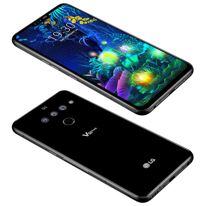 LG-teléfono móvil V50 ThinQ Original, smartphone libre con pantalla de 6,4 pulgadas, 6GB de RAM, 128GB de ROM, 16MP Triple de cámara trasera, LTE, SIM única, huella dactilar
