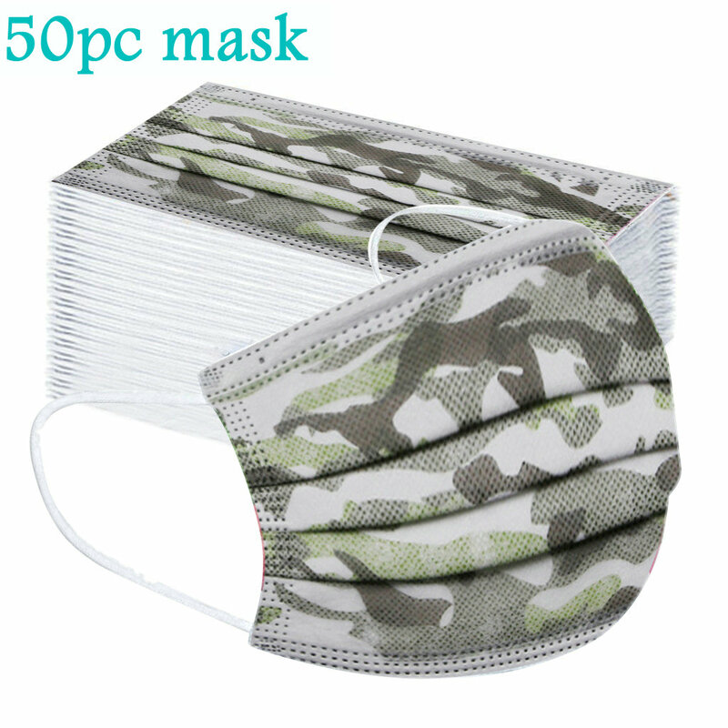 50Pcs Camouflage Kids Disposable Mask 3 Layer 100Pcs Child Filter Hygiene Children's Face Mouth Mask Earloop Fast Delievry