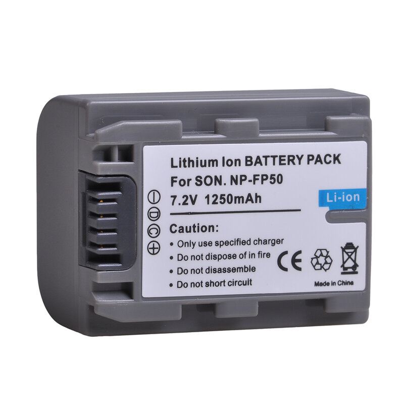 Batería NP FP50 de 1250mAh con cargador, para Sony NP-FP50, NP-FP30, DCR, DVD103, DVD105, DVD203, DVD205, DVD305, HC20, DCR-DVD92E