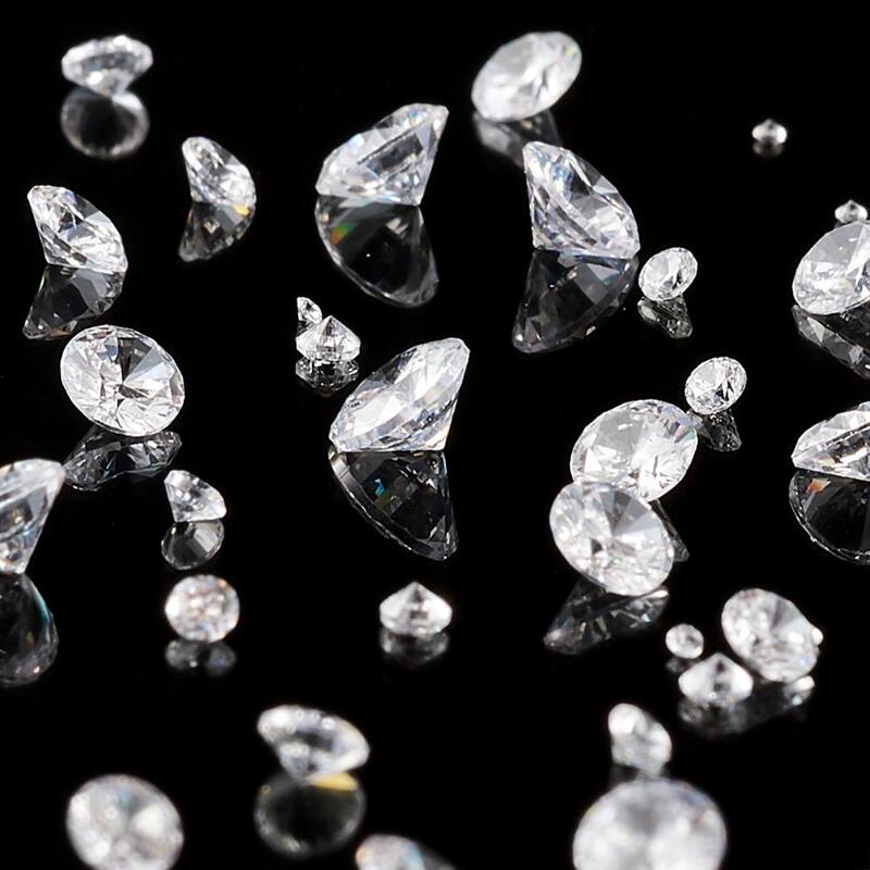 50-80 pcpçs/set grau a cabochons cúbicos de zircônia clara facetada diamante para diy colar anel jóias decoração 1mm,2mm,3mm,4mm,5mm