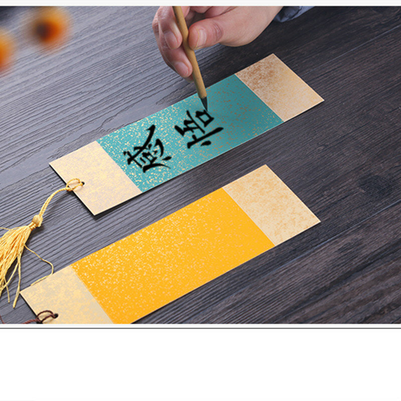 빈티지 북마크 두꺼운 Xuan 종이 책 마크, 캘리그라피 창조물 서예 쌀 종이 북마크 손으로 그린 카드 DIY