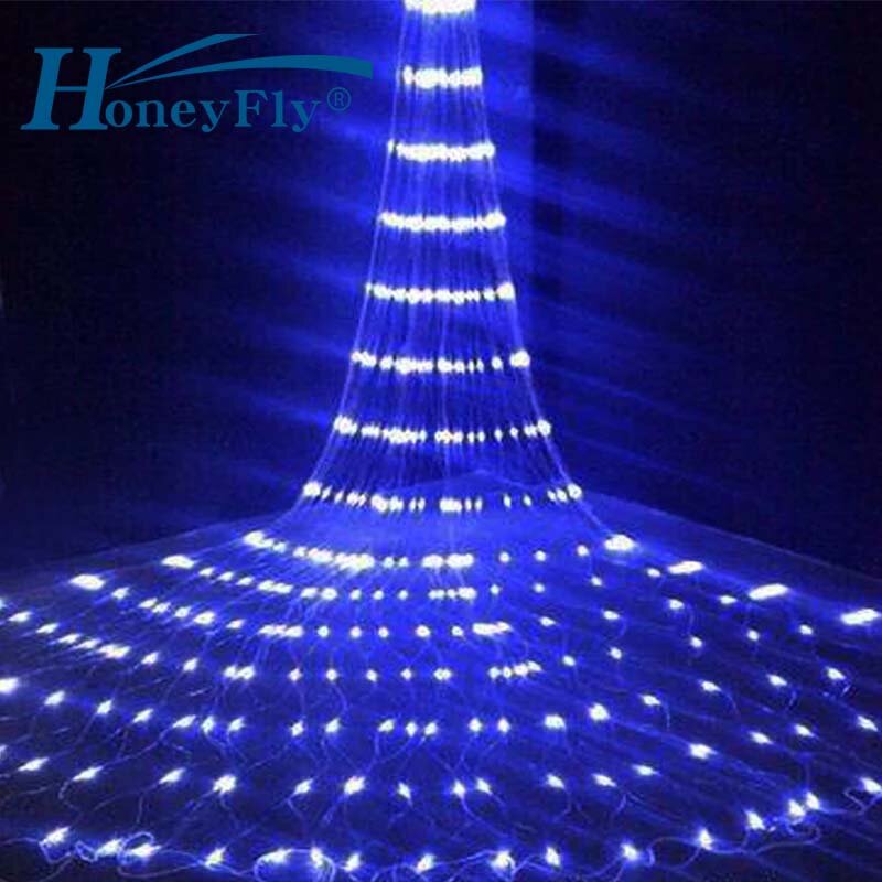 Honeyfly led cachoeira cortina de luz da corda efeito chuva meteoros dinâmico fada icicle lâmpada natal 6x3m 3x3m 3x2m