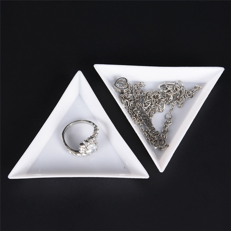 10 قطعة مثلث متساوي الأضلاع لوحة للمجوهرات الخرز تخزين البلاستيك البيئي