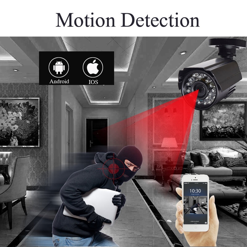 비디오 감시 시스템 CCTV 보안 카메라 비디오 레코더 4CH DVR AHD 야외 키트 카메라 720P 1080N HD 야간 투시경 2mp 세트