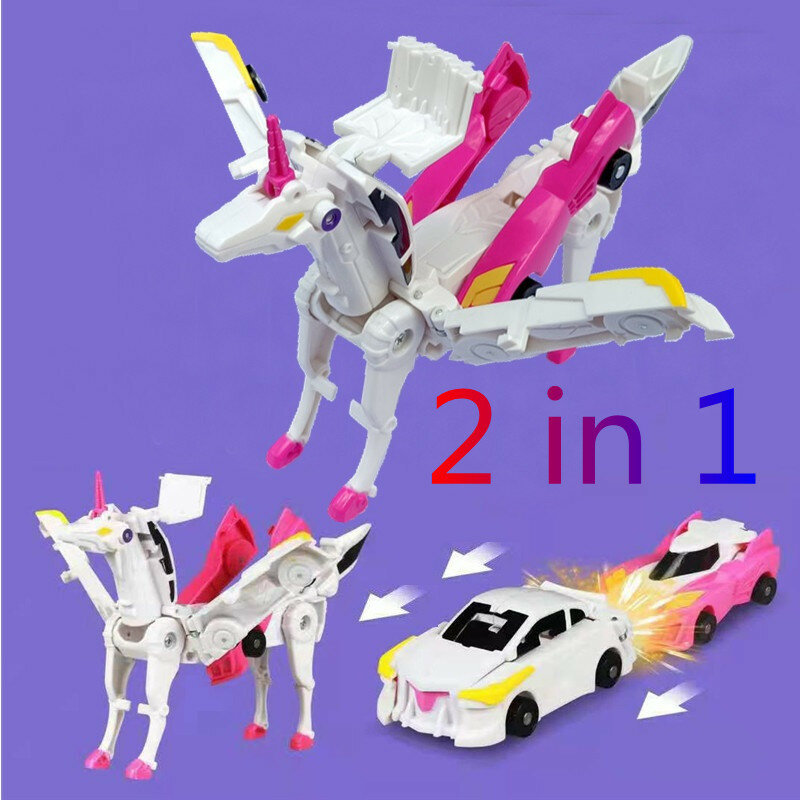 Olá carbot unicórnio mirinae prime série corpo kit robô brinquedos modelos 2 em 1 um passo modelo de carro deformado modelo crianças brinquedos