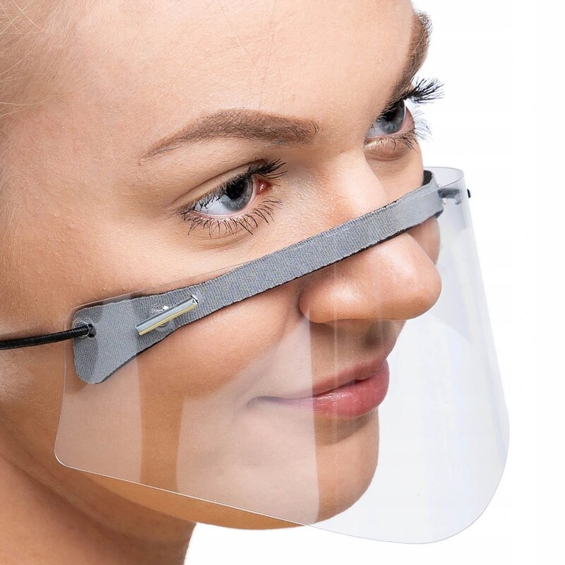 1PC Face Visor Adult Mini Shield Washable Reusable Comfortable mascara transparente proteccion PVC Visual Face Protect Screen