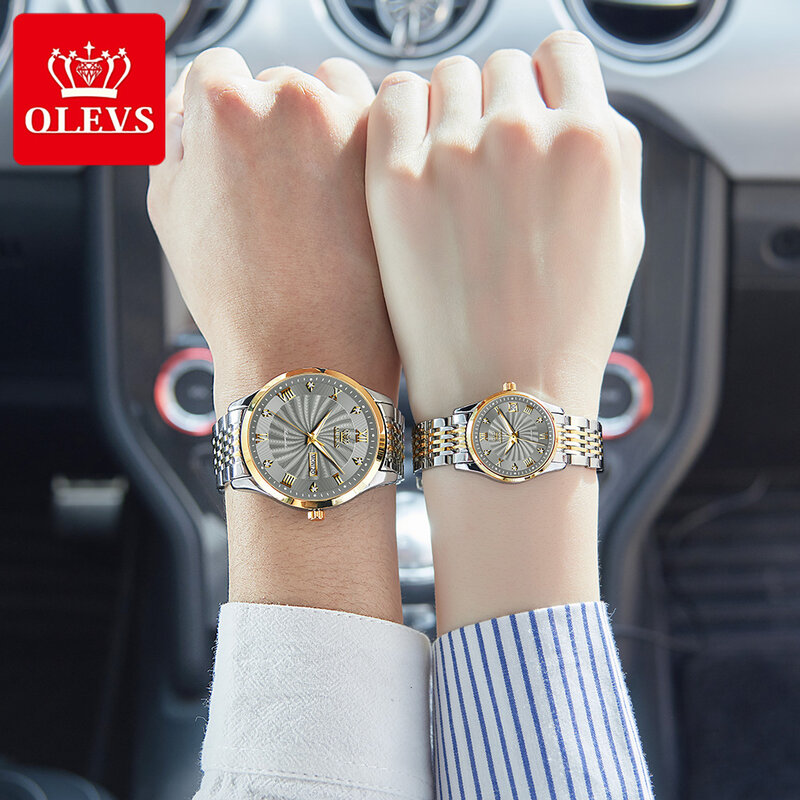 Zegarek dla pary OELVS marka luksusowy automatyczny zegarek mechaniczny ze stali nierdzewnej wodoodporny zegar relogio masculino prezent dla par 6630