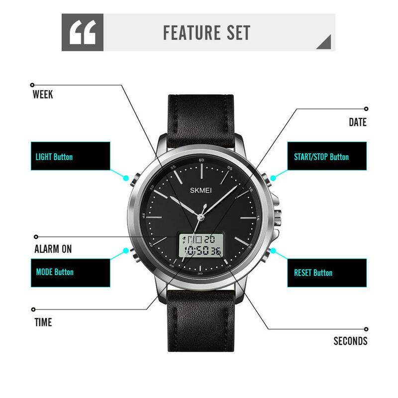 SKMEI Top marka mężczyźni minimalizm sport zegarki moda Vintage skórzany pasek elektroniczny zegarek męski zegar cyfrowy zegarek 1652