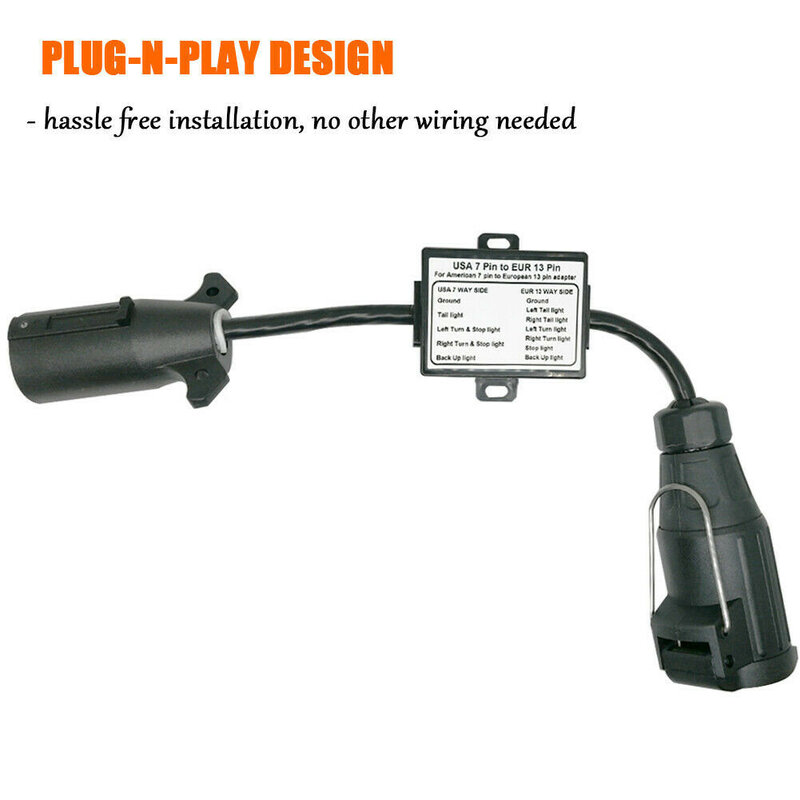 Автомобильный преобразователь US 7 Way Plug в EU 13 Pin US 7 Way To EU 7 US 4 to EU 7 круглый разъем для прицепа световой преобразователь аксессуары