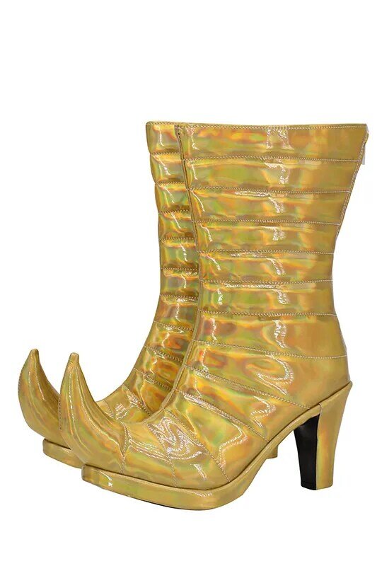Uomo donna Dio Brando Cosplay scarpe stivali Anime Roleplay stivali gialli dorati costumi di Halloween accessorio su misura