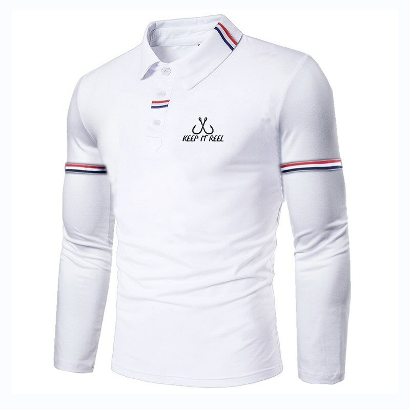 Nieuwe Hoge-Kwaliteit Effen Kleur Casual Business Polo Shirt Mannen Met Lange Mouwen Polo Shirt 2021 Nieuwe Lange mouwen Polo Shirt