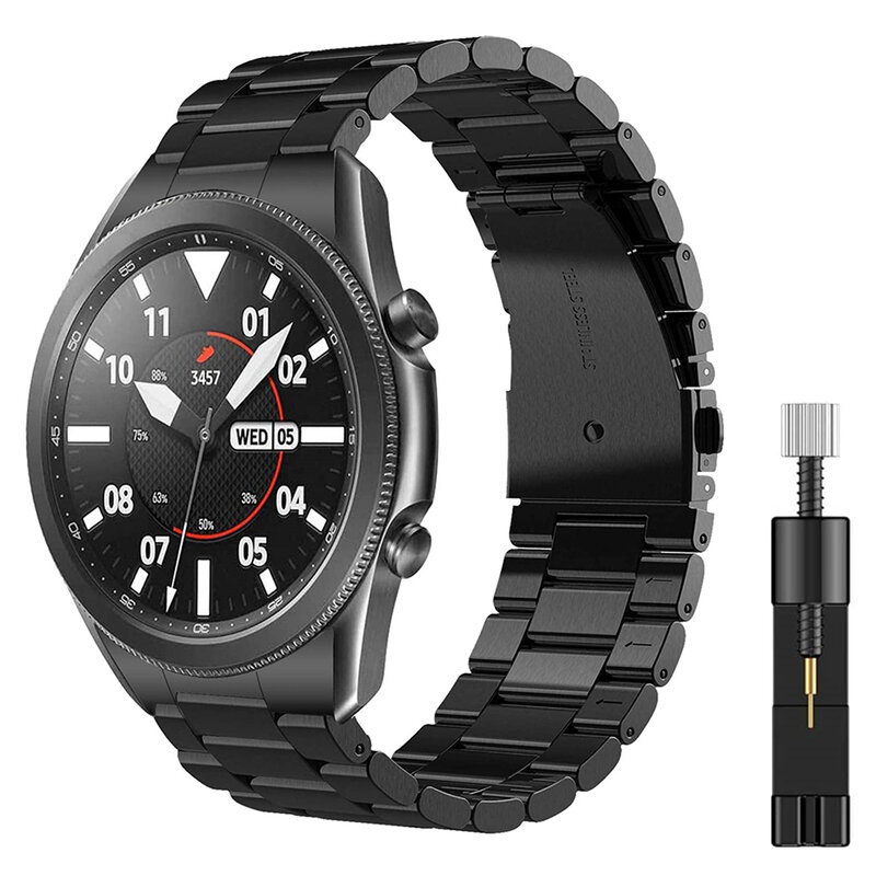 ไม่มีช่องว่างการออกแบบโลหะสำหรับ Samsung Galaxy Watch3 45มม.22มม.สร้อยข้อมือสแตนเลส Galaxy นาฬิกา46มม./เกียร์ S3สายรัดข้อมือ