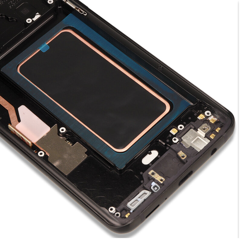 Reemplazo ORIGINAL AMOLED con marco para SAMSUNG Galaxy S9 S9 + digitalizador de pantalla táctil LCD G960 G965 s9 plus lcd