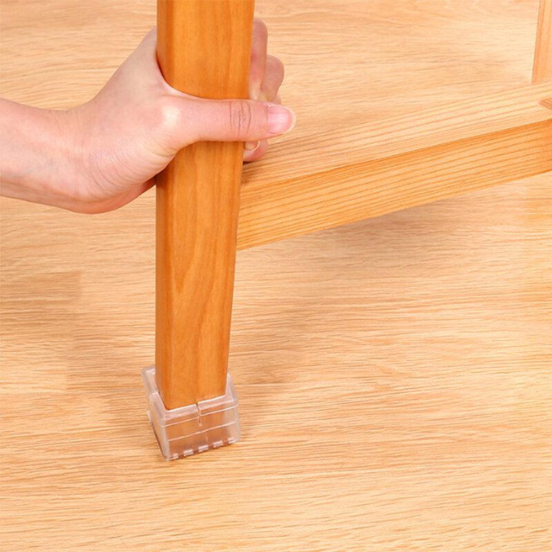 Stuhl Bein Caps Transparent Silikon Möbel Füße Tisch Leg Covers Holz Boden Protektoren Filz Pads Verhindern Kratzer Runde