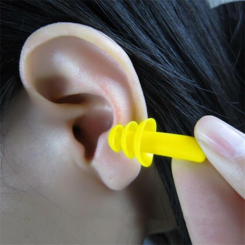 Um par espiral conveniente silicone tampões de orelha anti ruído ronco tampões de ouvido confortável para dormir acessório de redução de ruído
