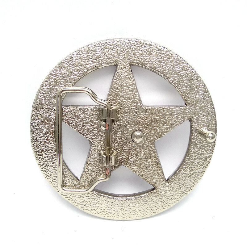 Drop Shipping World War II US Military Silver Five-pointed Star Logo Belt Buckle Metal Retail Custom Cowboy Belt Buckles