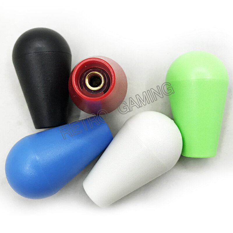 Palanca de bola elíptica transparente para Arcade, 1 piezas, 5x3cm, Topball de estilo americano para Joystick Sanwa, 10 colores