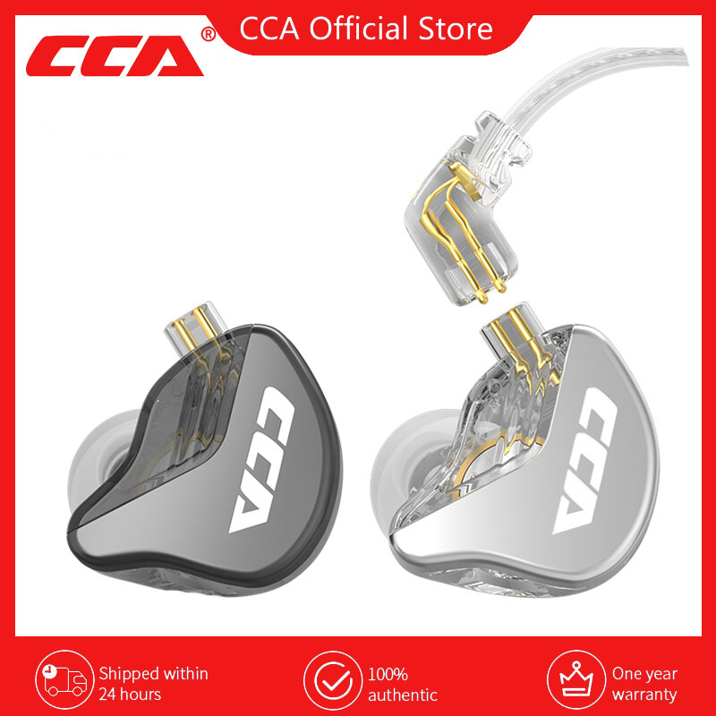 CCA CRA-High Frequency Metal Wired In-Ear Headset, Music Monitor Headphones, cancelamento de ruído, Sport Earbuds, Gamer Earphone