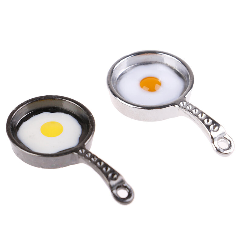 Maison de poupée 1/12, Mini poêle à œufs Miniature en métal, accessoire de cuisine