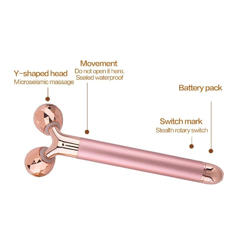 Rolo elétrico barra de beleza vibratório rolo facial massageador anti-rugas cuidados com a pele rolo rosto massageador elevador ferramenta de emagrecimento