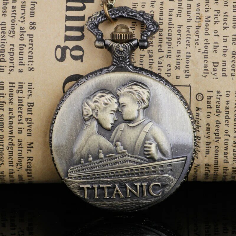 Relógio de bolso com tema de quartzo para criatividade, vintage, steampunk com colar, pendente, presente lembrança romântico
