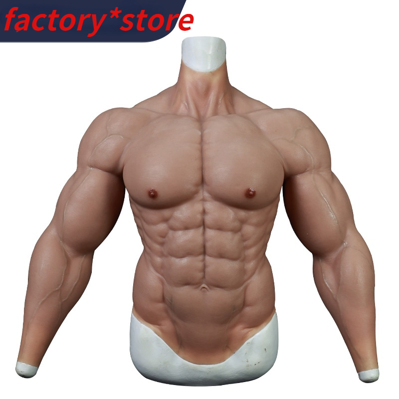 Terno muscular de silicone realista masculino e feminino terno muscular abdominal simulação reforçada abdômen artificial