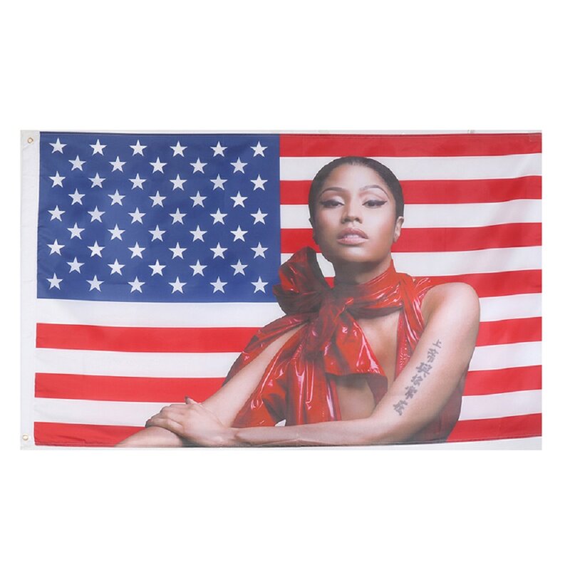 Drapeaux et bannières d'art College en polyester, Nicky Minaj Feel Rap, chanteur de musique américain sexy, 90x150cm