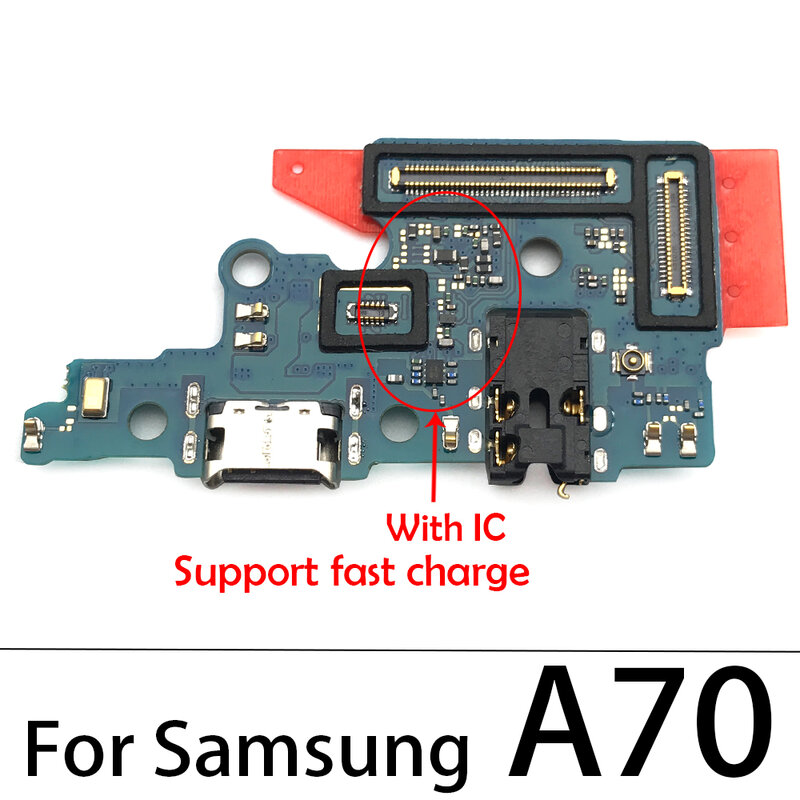 Conector de carregador USB para samsung a50, a505, A10, a20, a30, a70, a01, a11, a21s, a51, a71, com cabo flexível