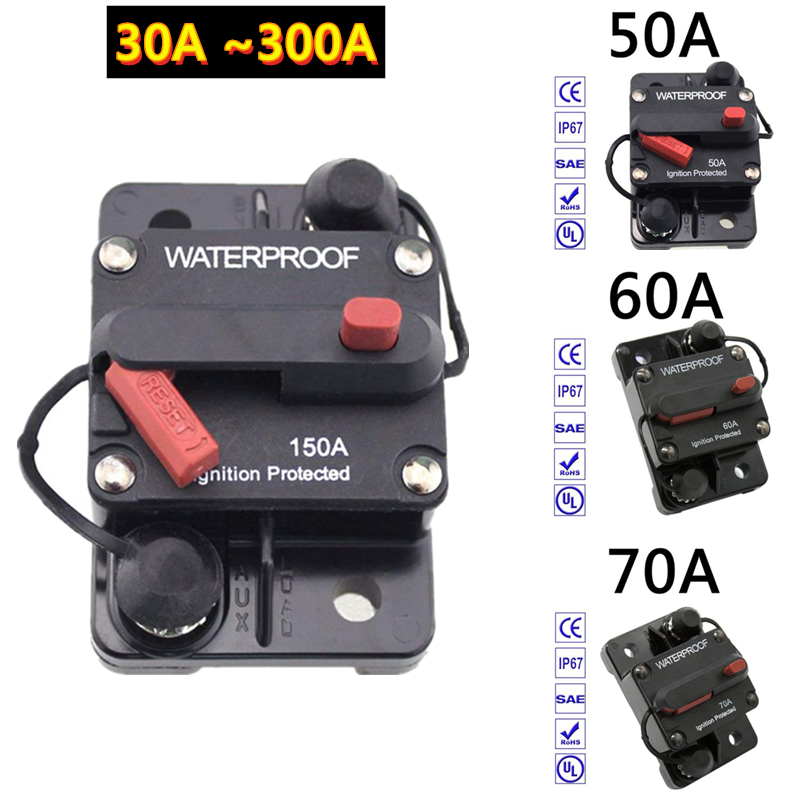Автоматический выключатель предохранителя бренда 30A 40A 50A 60A 70A 80A 100A 120A 150A 200A 250A 300A 12-48 В постоянного тока для автомобиля лодки автомобиля водонепроницаемый