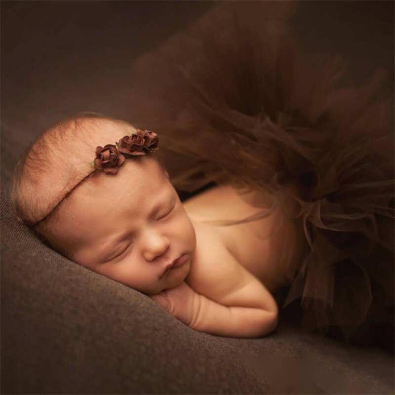 Rok Tutu Tulle Bayi Baru Lahir Properti Fotografi Ikatan Simpul Properti Foto Bayi Perempuan Ikat Kepala Set Topi Anak Aksesori Fotografi