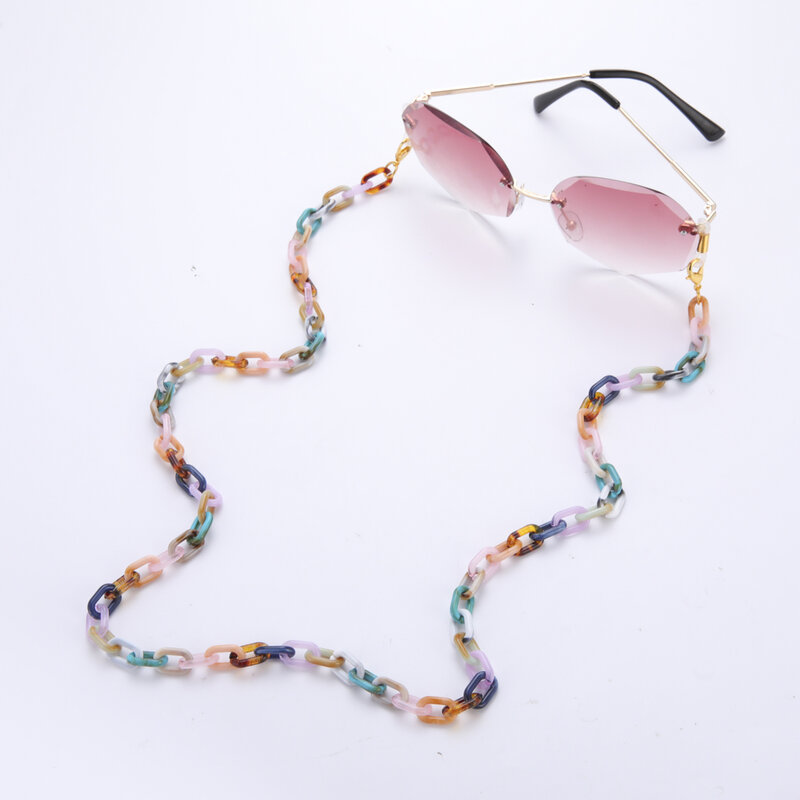 Teamer occhiali acrilici catena Mix colore occhiali da sole catena donna occhiali da lettura antiscivolo accessori porta maschera cavi per collana