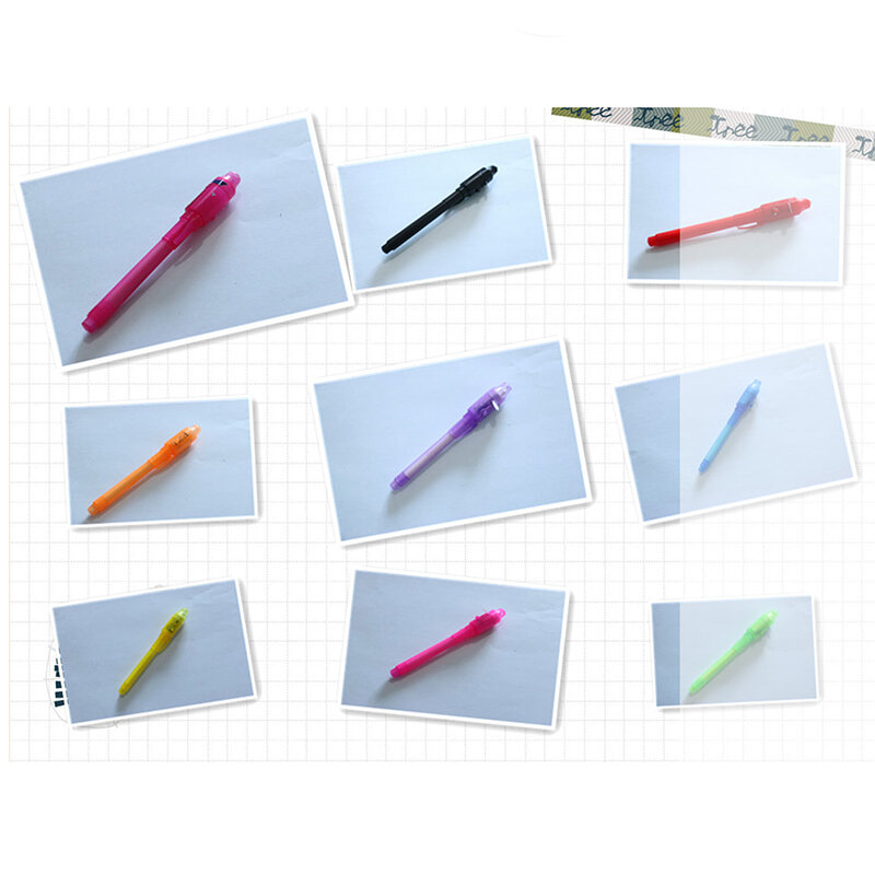 Bolígrafo de tinta Invisible para niños, pluma de luz luminosa UV, 1/3 piezas, 2 en 1, juguete para niños