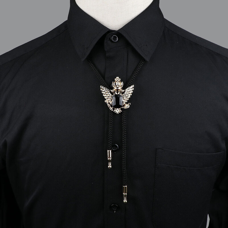 Collier Bolo pour hommes et femmes, nouvelle tendance, populaire, Western Cowboy Star, collier de danse, cravate rétro, chemise Imitation obsidienne pendentif