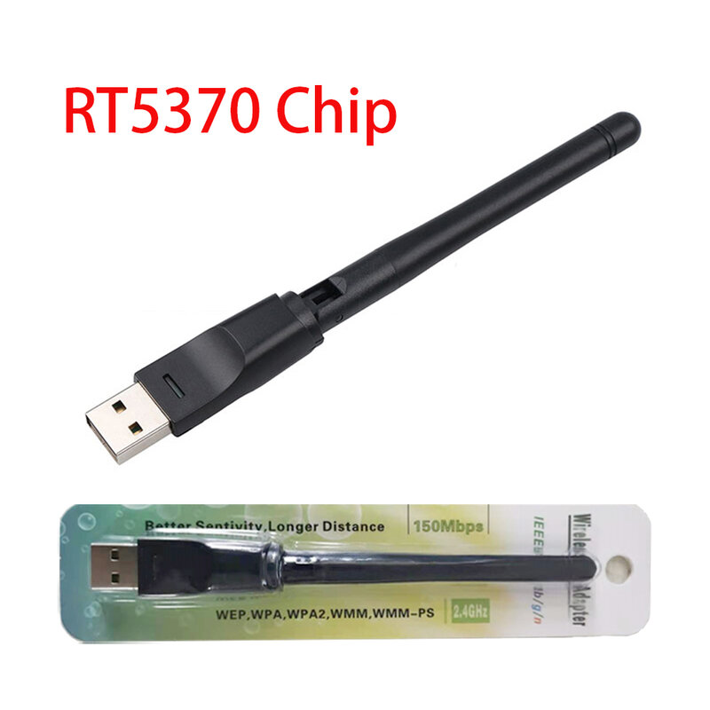 Беспроводной USB Wi-Fi адаптер 2,4 ГГц 150 м 2 дБ Wi-Fi антенна WLAN сетевая карта USB Wi-Fi приемник RT5370 чип для ПК ТВ приставки