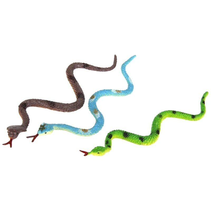 Juguete de plástico para reptiles, modelo de serpiente, 12 piezas, multicolor