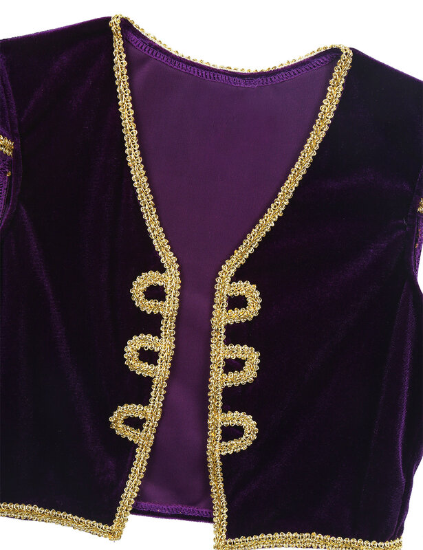 เด็กแฟนซี Arabian Prince ชุดแขนหมวก Waistcoat กับกางเกงฮาโลวีน Fairy Party Carnival Dress Up ชุดคอสเพลย์ผู้หญิง