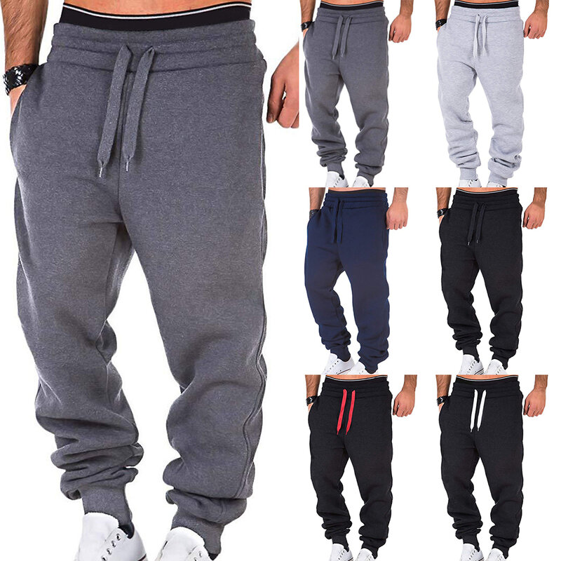 Pantalones de entrenamiento pantalones de chándal Casual elástico sólido Pantalones de cordón 2020 nuevos hombres sueltos Pantalones deportivos ropa deportiva masculina